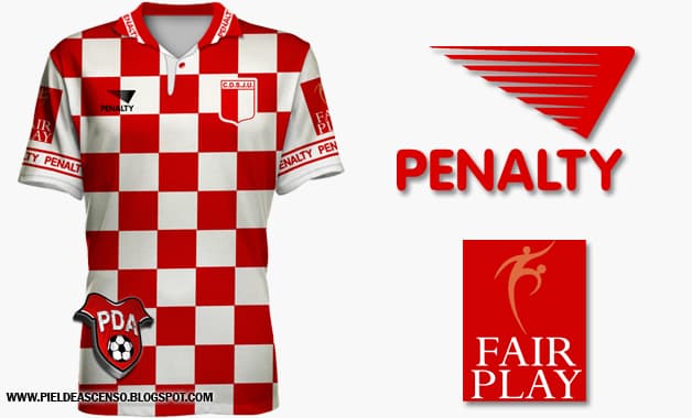 Camiseta utilizada por Juventud Unida durante la campaña del bicampeonato 1997–1998, con un diseño inspirado en la selección de Croacia.